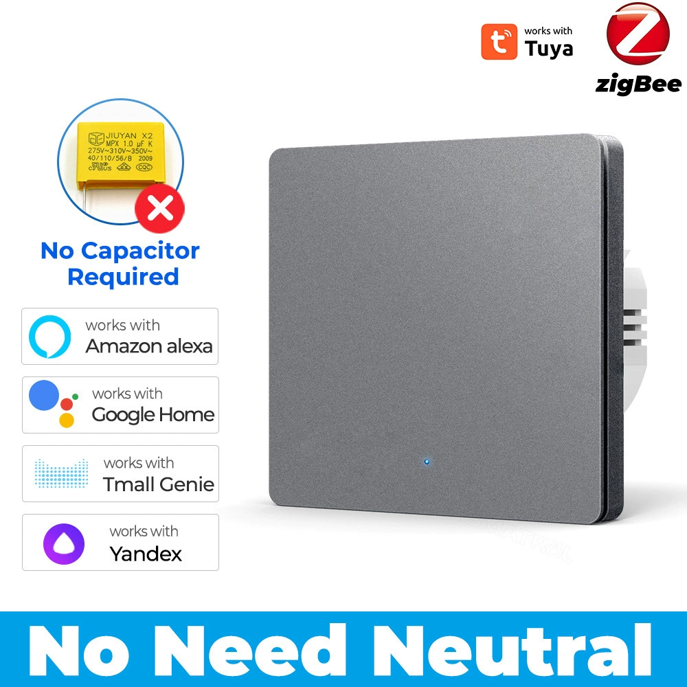 Настенный умный выключатель, Tuya Zigbee 3.0, ABS‑пластик, 1–3‑модульный (EU), 10 А, 7–300 Вт