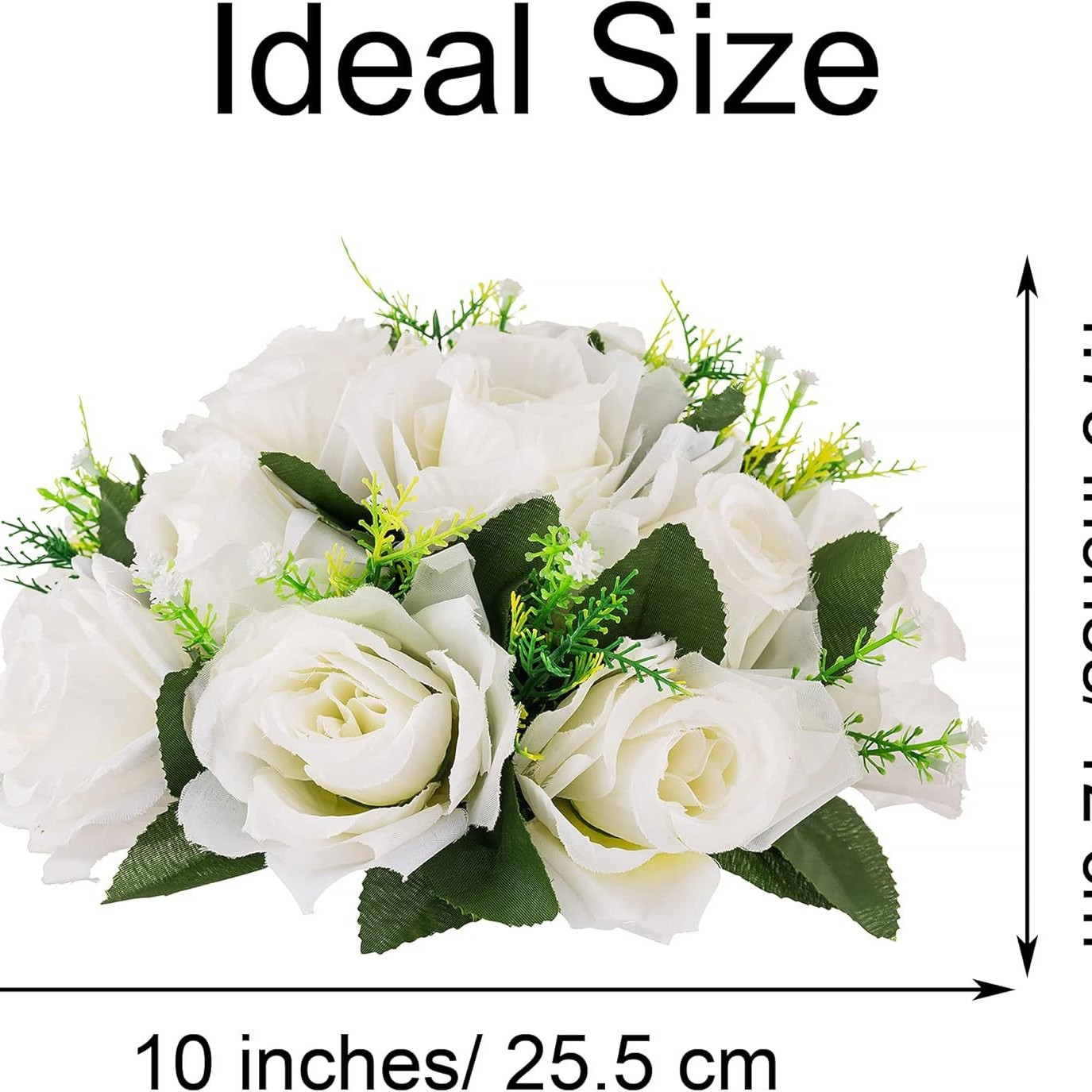 Bola de rosas de flores artificiales para boda, fiesta de cumpleaños, día de San Valentín, decoración del hogar, accesorios de flores artificiales blancas y rosas, adornos