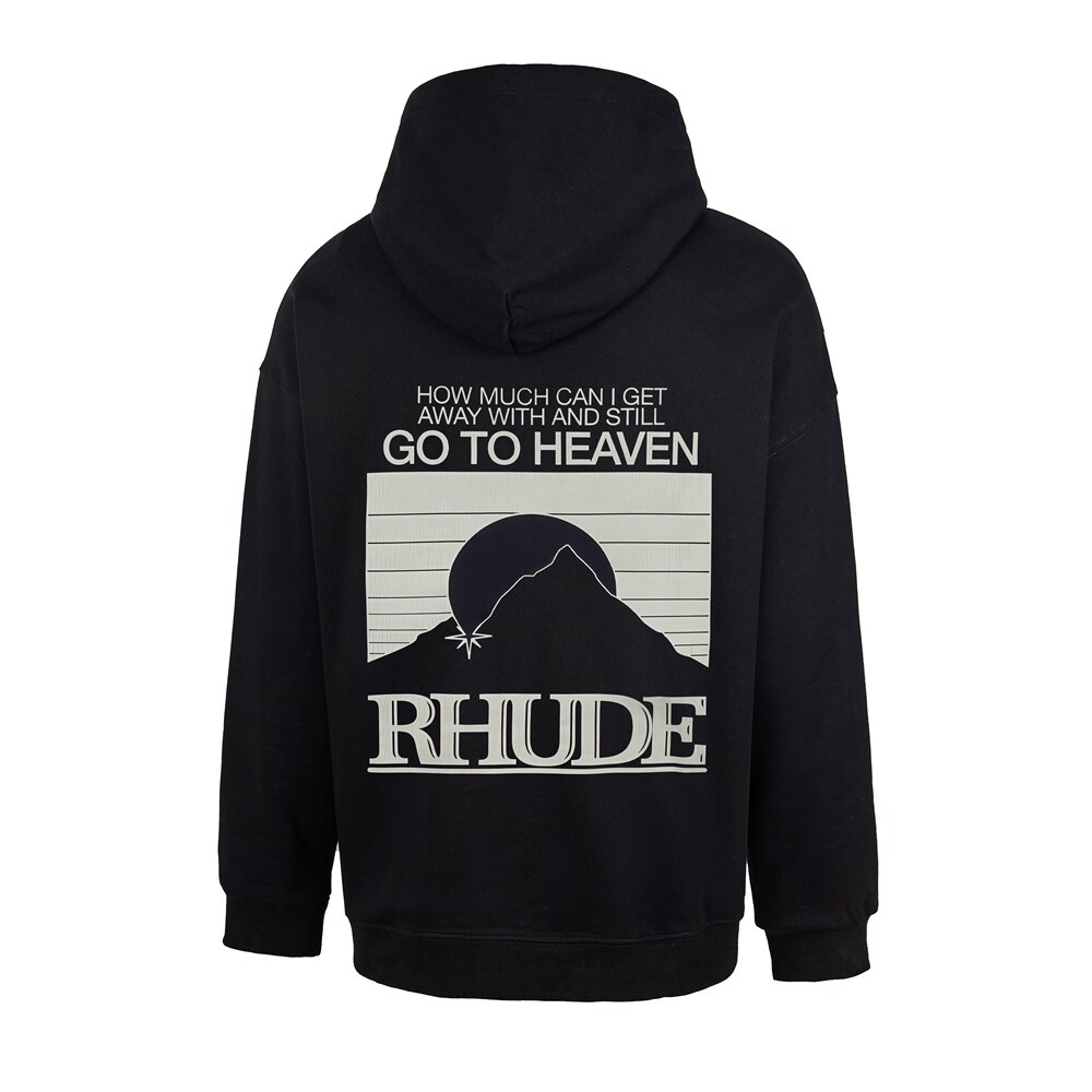 RHUDE's new sunset letter logo printed high-street loose casual trendy fashion hoodie, a popular item on Instagram