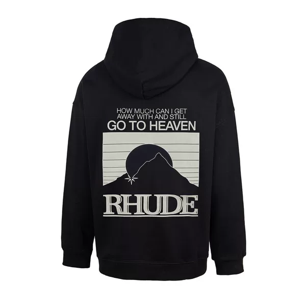 RHUDE's new sunset letter logo printed high-street loose casual trendy fashion hoodie, a popular item on Instagram