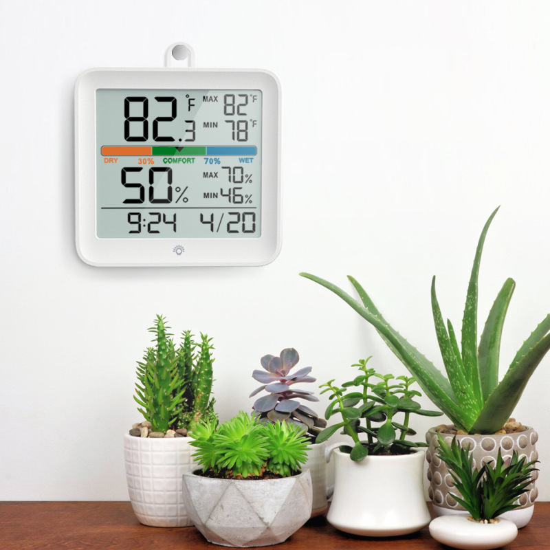 多機能カラースクリーン両用温湿度計時計大画面室内温度計家庭用電子デジタルバックライト目覚まし時計|undefined