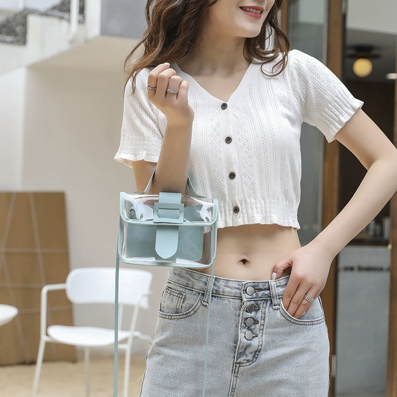 Trend small fresh summer transparent bag strap, small bag, 2021 collection, simple and elegant design