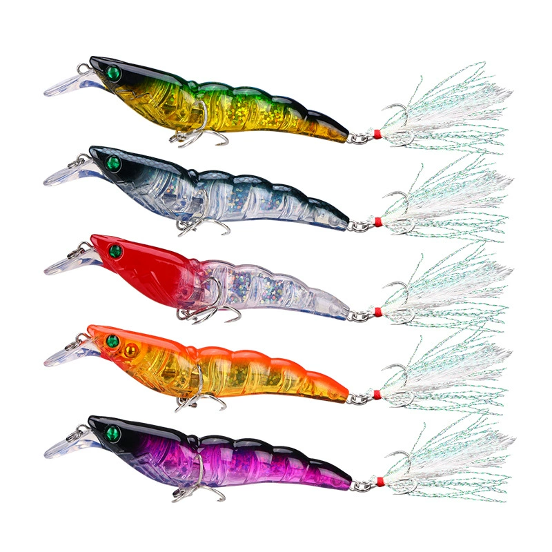No.7 Luya полный аттак shrimp luya bait slow sinking with blood groove feather hook pencil shrimp type mino noise manufacturer wholesale