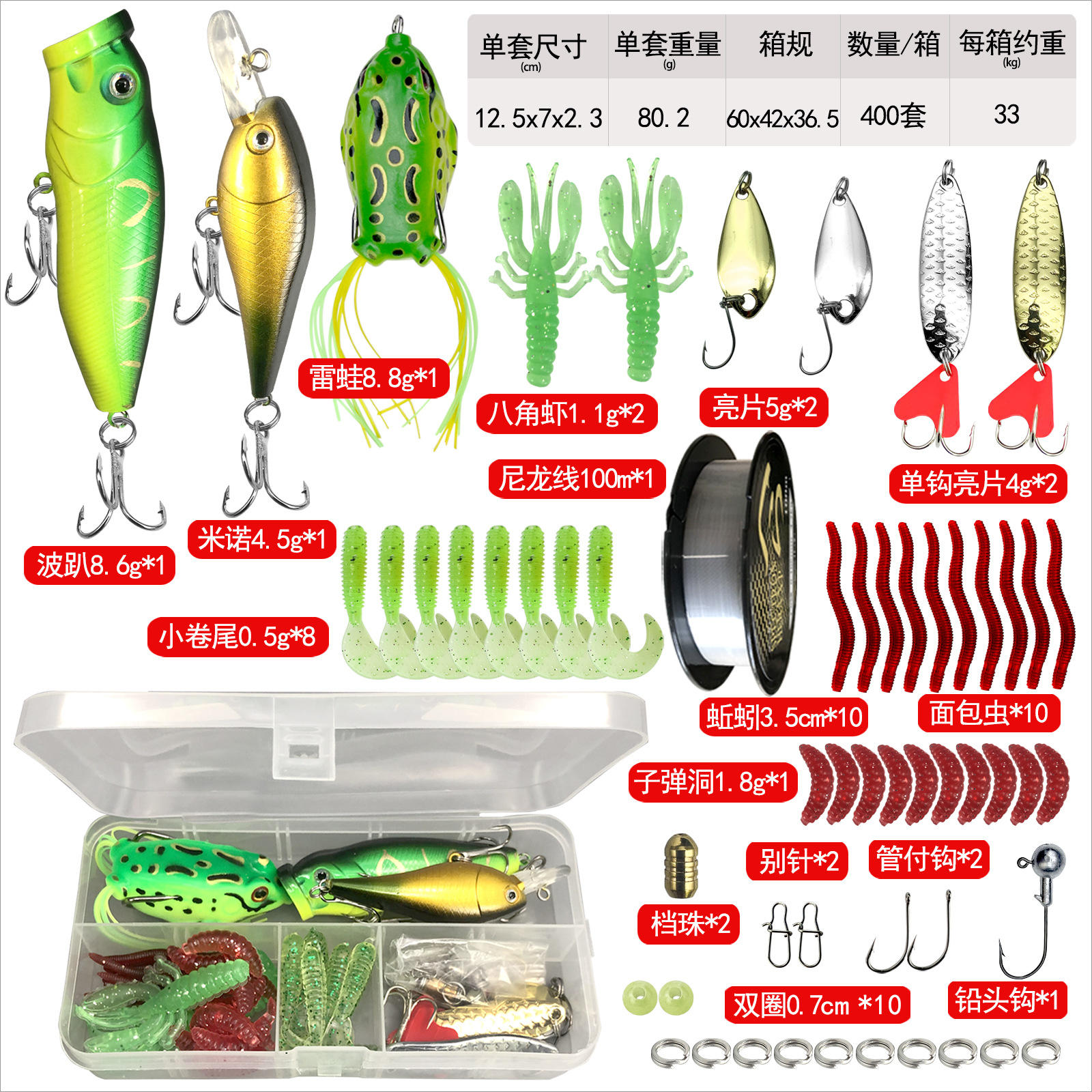 Juego completo de cebo Luya Juego completo de cebo falso Luya Lentejuelas Minuolei rana cebo falso cebo suave capa de natación completa cebo de pesca transfronterizo