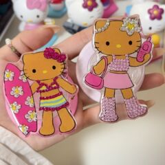 点钻长腿黑皮kitty猫支架适用magsafe磁吸手机壳桌面懒人神器趣味