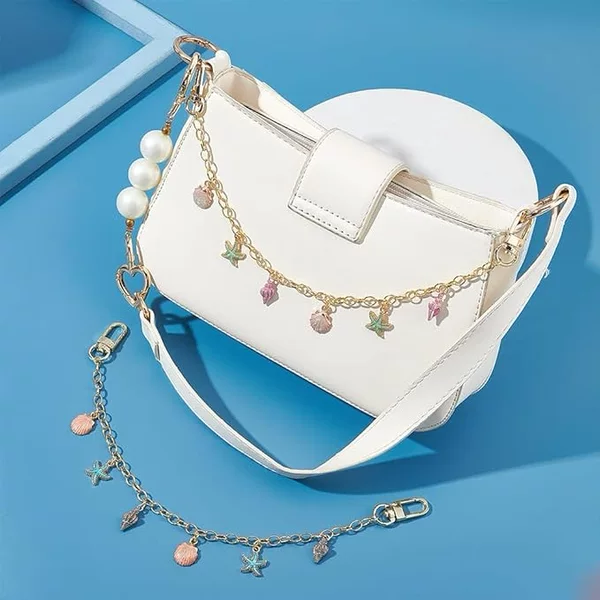 Bag Hand Chain, Starfish Shell Pearl Decoration Bag Pendant, Alloy Material Bag Chain, Shoe Chain, Decorative Chain