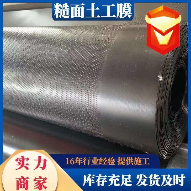 双糙面土工膜1.5mm垃圾填埋场防渗膜尾矿库防滑聚乙烯柱点土工膜