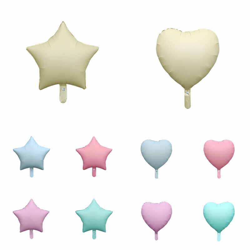 18inch Matte Macaron Color Five-Pointed Star Heart-Shaped Aluminum Foil Balloons for Birthday Party Decoration 18inch Matte Macaron Color Five-Pointed Star Heart-Shaped Aluminum Foil Balloons for Birthday Party Decoration
