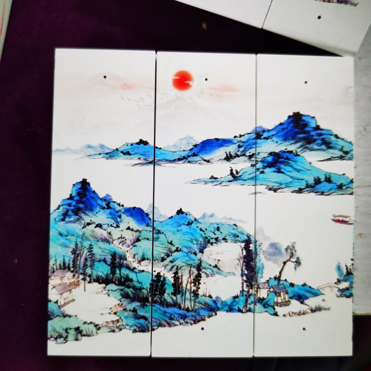 窗帘电机86面板随意贴山水画迎客松各方面可以下单做