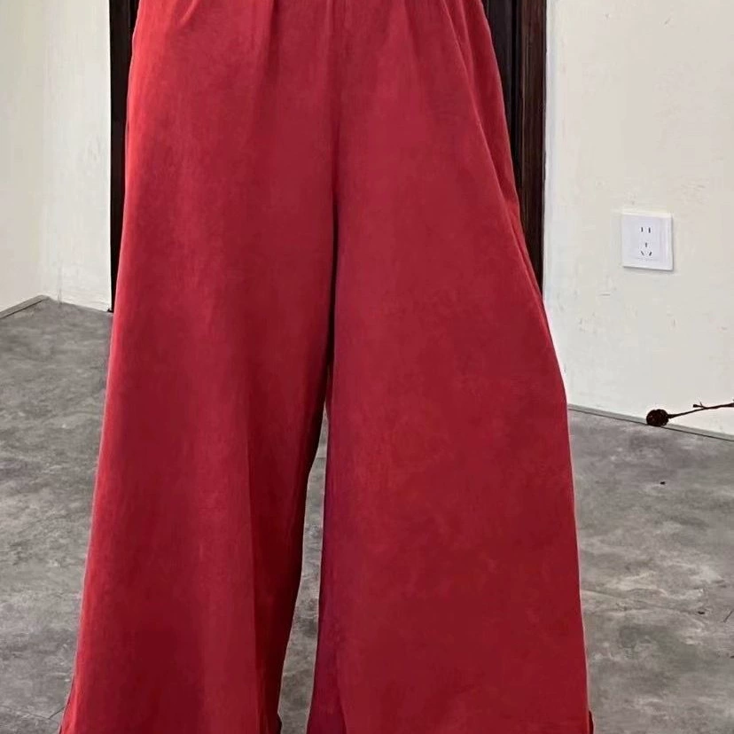 Retro summer casual trousers, loose straight fit