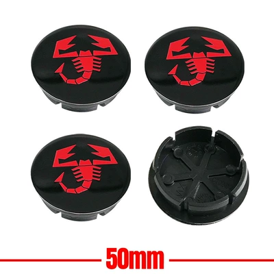 Car logo – Suitable for FIAT Abarth - black-background-with-red-scorpions-50mm-set