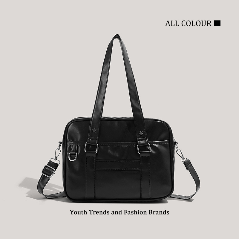 Japanese versatile and simple color uniform bag JK texture student 2D female niche high-value single-shoulder crossbody bag