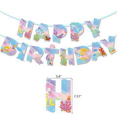 New Mermaids theme birthday party flags and cards Mermaids banners and flags background cloth