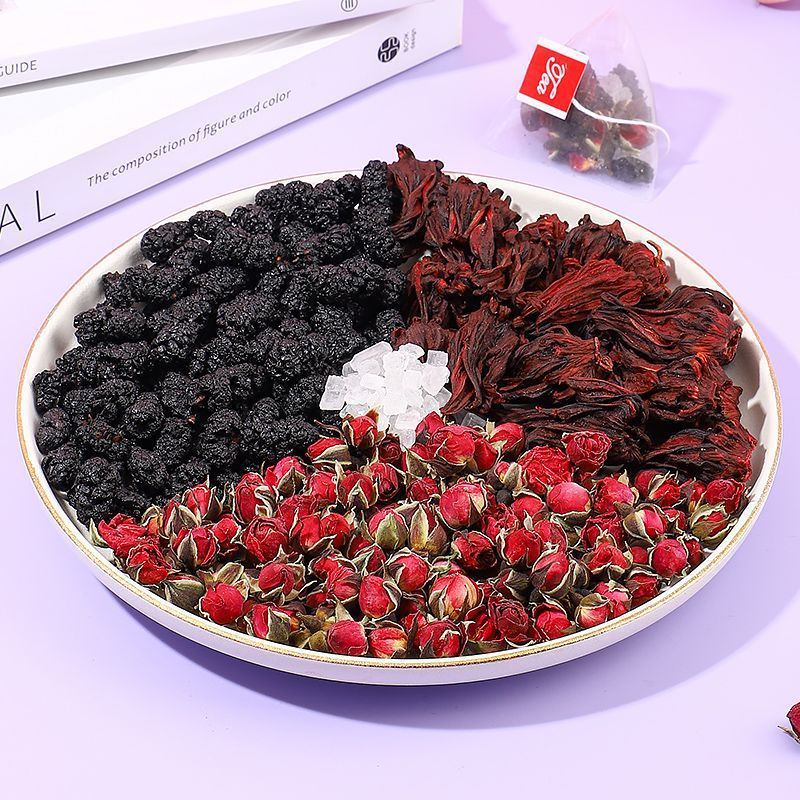 桑葚玫瑰洛神花茶茶包适合补女生气血喝的养颜养生茶泡水花草茶包|undefined