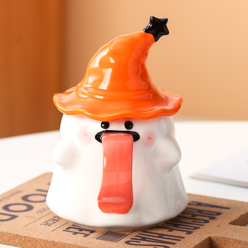 Orange ghost solid color hat