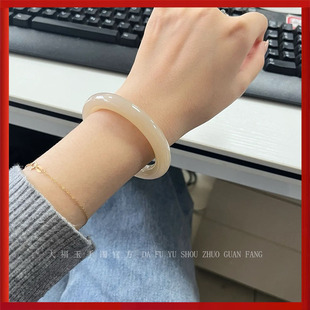 Natural Xinjiang Hetian Jade Bracelet Lotus Root Pink Jade Bracelet Girl's Pink Jade Bracelet with Certificate