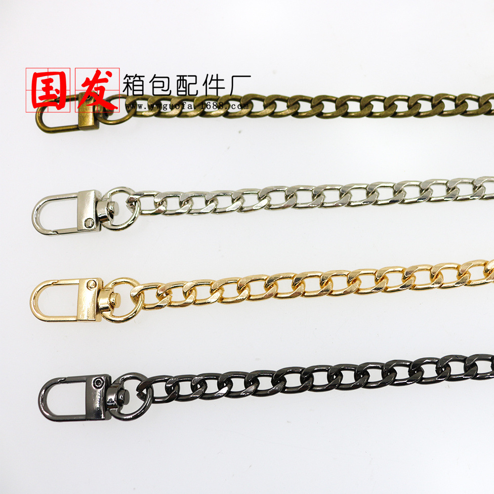 110CM botón de puerta de cadena plana 60CM 120CM bronce plata pistola negro oro ligero cadena de bolsa