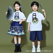 六一儿童演出服啦啦队小学生朗诵女童中国风马面裙幼儿园表演服装
