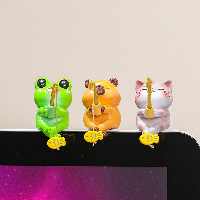 Creative Small Animal Office Desk Mood-Stabilizing Decoration Cartoon Figurine Computer Screen Stress-Relief Ornament Creative Small Animal Office Desk Mood-Stabilizing Decoration Cartoon Figurine Computer Screen Stress-Relief Ornament