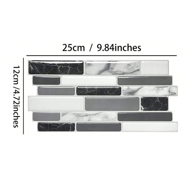 2D tiendas de azulejos de rayas cafetería renovación decoración embellecedora pegatinas de PVC impermeables a prueba de agua