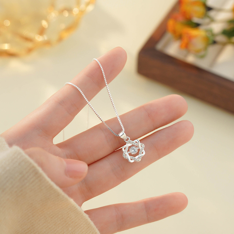 Braided Zircon Necklace For Women Elegant Versatile Collarbone Chain_voghion.com