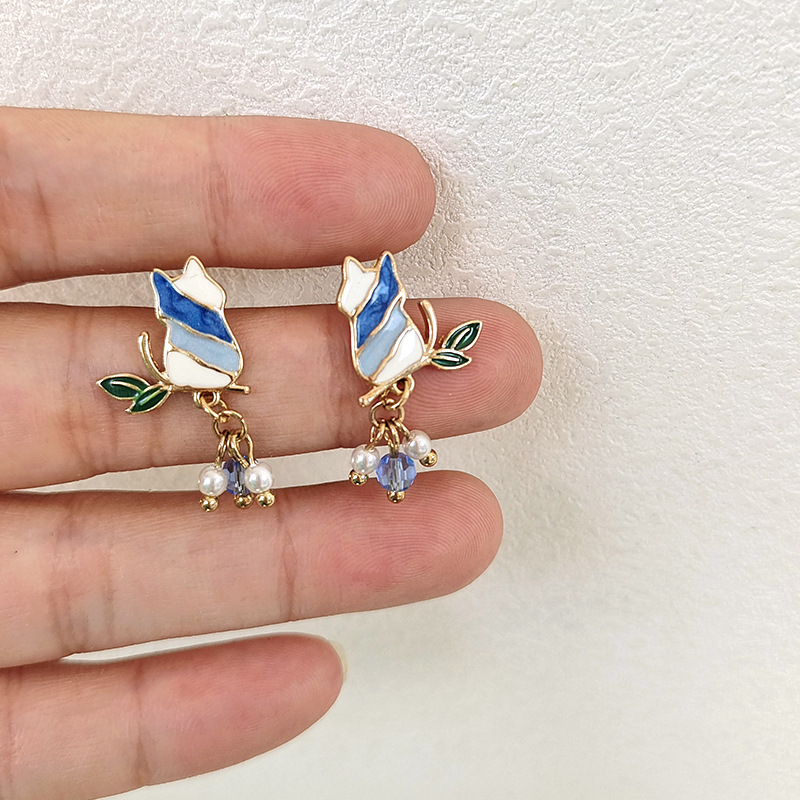 Fashion Cat Alloy Plating Womenu0027S Drop Earrings 1 Pair