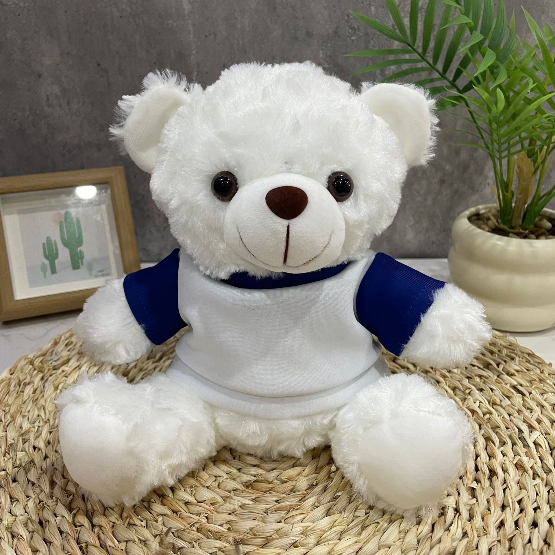 Teddy Bear se puede imprimir LOGO evento de vacaciones muñeca regalo para el hogar adornos de escritorio abrazar juguetes de peluche