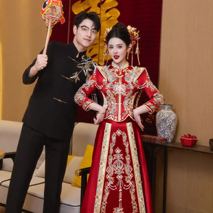 Xiuhe Wedding Dress 2025 New Style Dragon and Phoenix Gown for Brides, Chinese Wedding Attire for Petite Brides with a High-End Feel