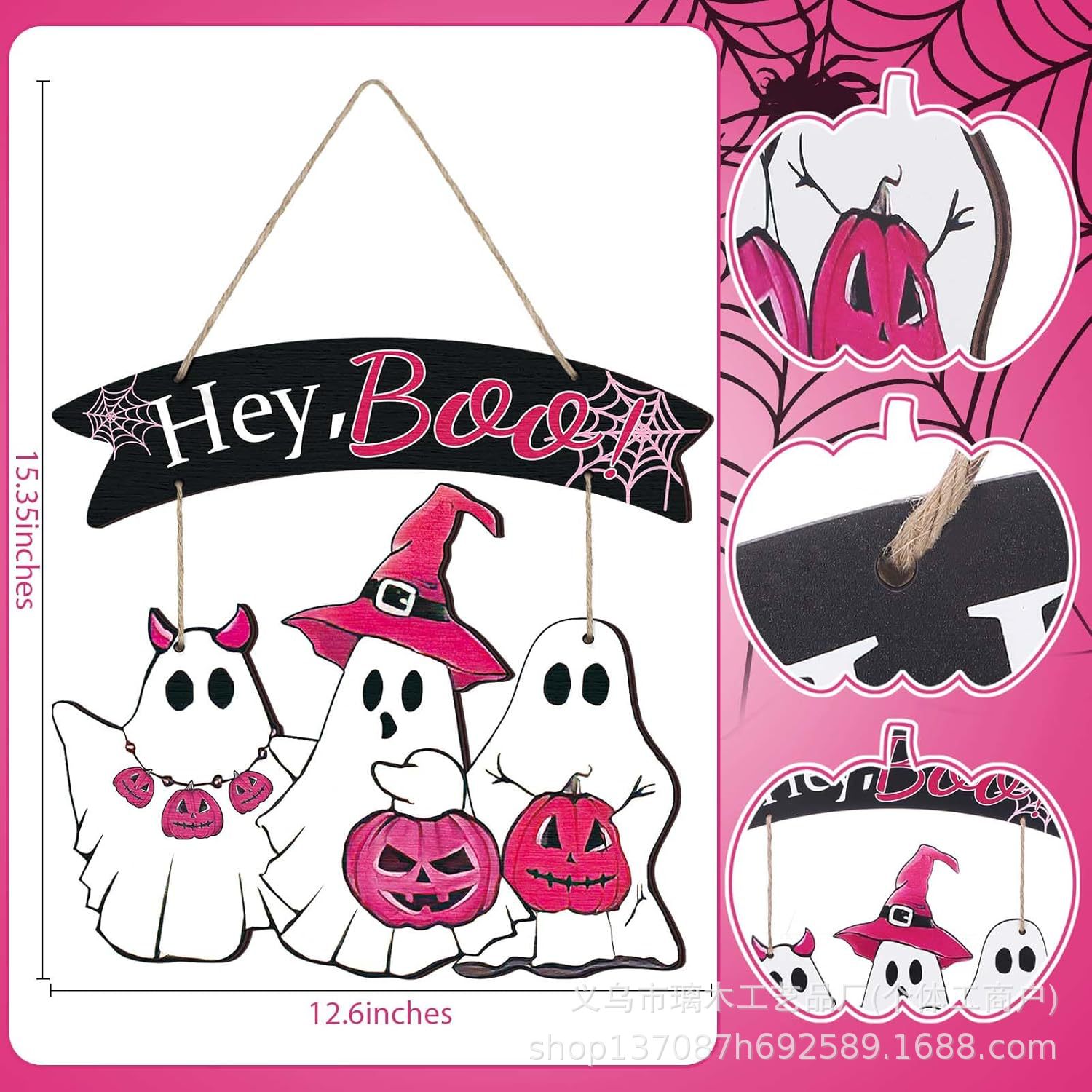 Nuevos productos transfronterizos de madera Halloween decoración de la atmósfera de la fiesta del hogar cabeza de ratón colgante decoración del patio vestíbulo
