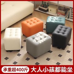 小凳子长方形家用软包换鞋凳实木矮凳客厅实用沙发凳轻奢时尚皮凳