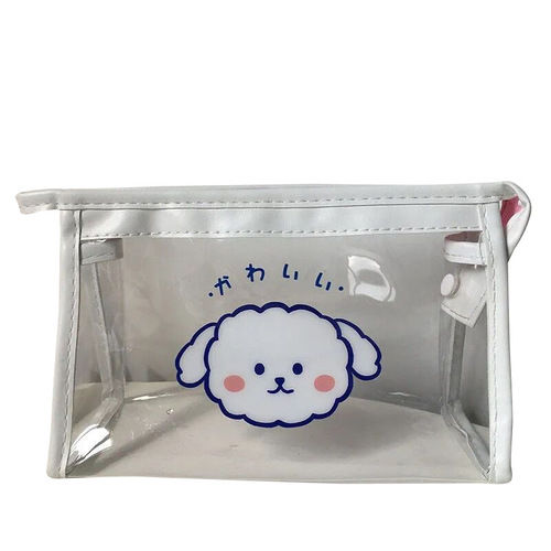 ins style Japanese style simple large capacity transparent pencil bag hand account storage student cute stationery box hand account stationery bag