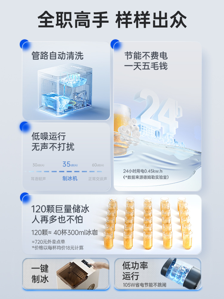 迷你商用智能学生14小功率宿舍KG德姆勒制冰制冰机小型全自动家用