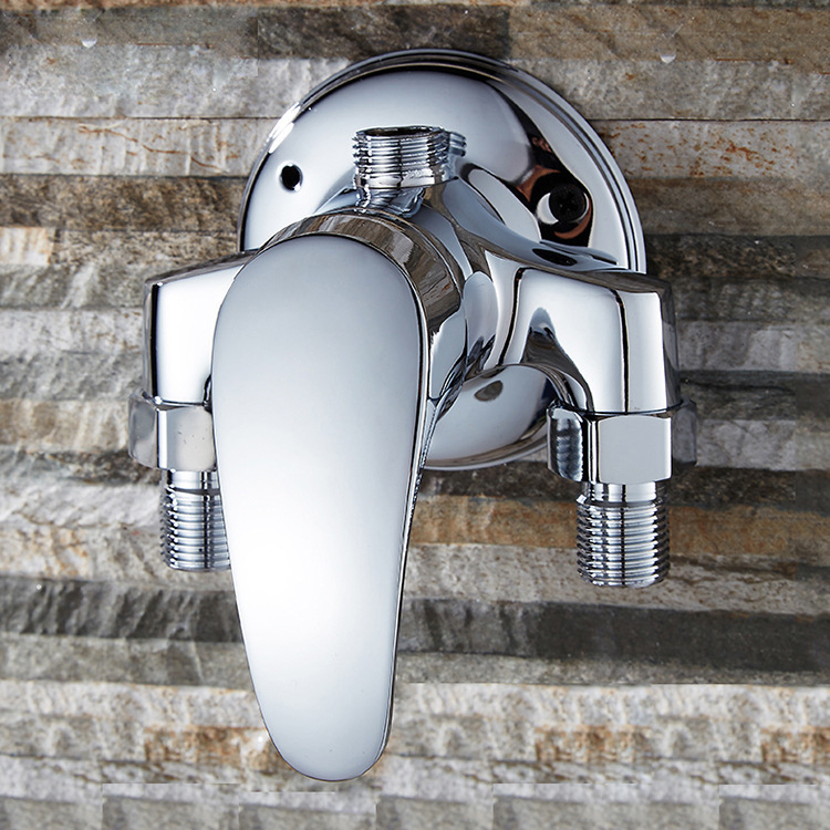 All copper triangle shower faucet open tube shower faucet hot and cold mixing water faucet sanitary ware wholesale