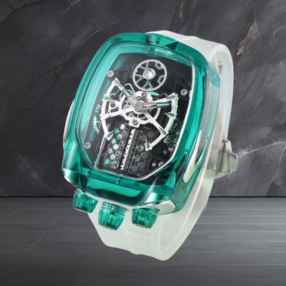 Factory In-Stock Wholesale Cross-Border W16 Cylinder Engine Sparkling Transparent Crystal Case Quartz Watch Men's Watch Women's Watch