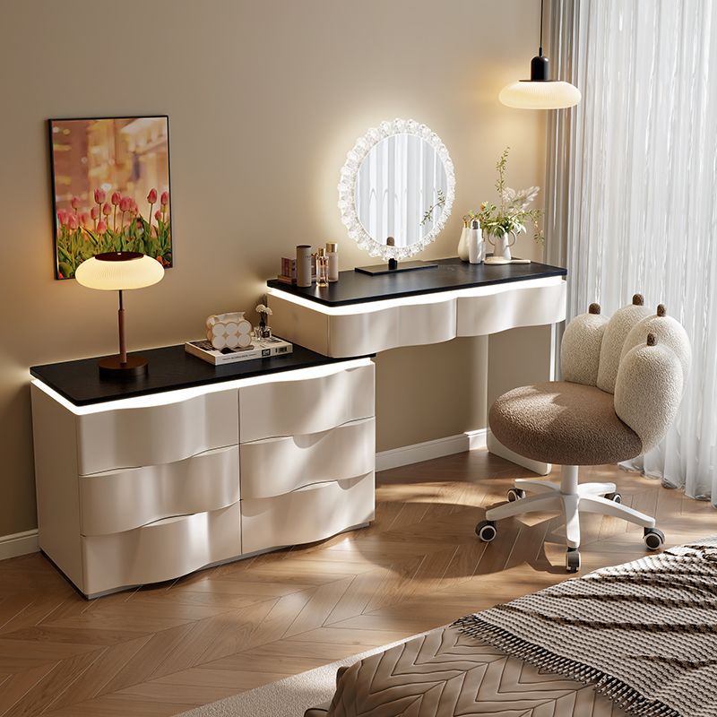 2025 New Modern Minimalist Bedroom Dresser Atmosphere Light Solid Wood Frame Dresser Dresser and Cupboard Integrated