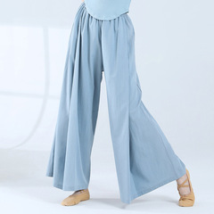 現代のダンス服の古典的なゆったりとしたストレートな足の日常の練習ズボンの形の服の女性は中国のダンスパンツに乗ります。