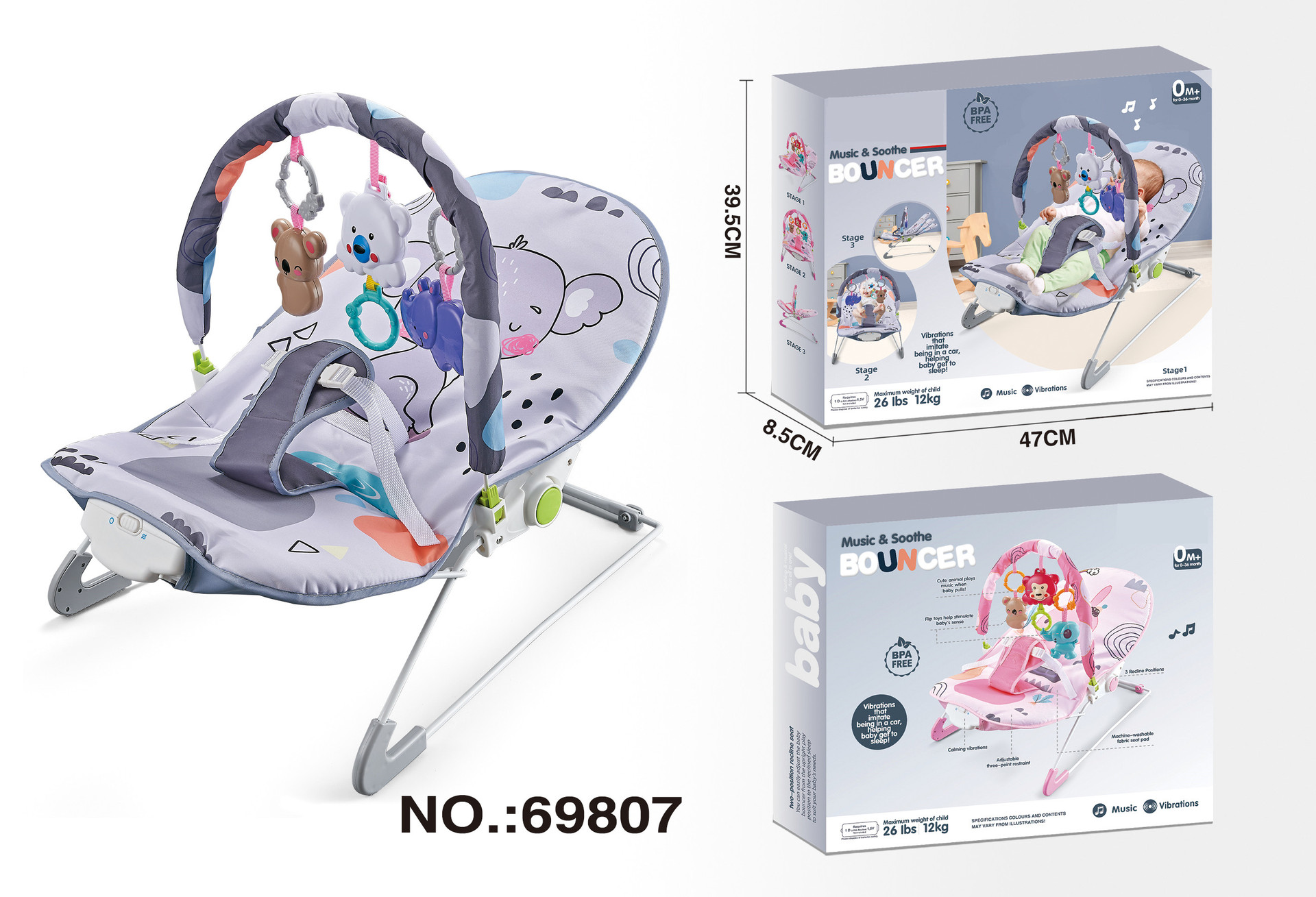 Mecedora transfronteriza para bebés, mecedora de vibración musical multifuncional para bebés, silla de ocio para niños, silla reclinable