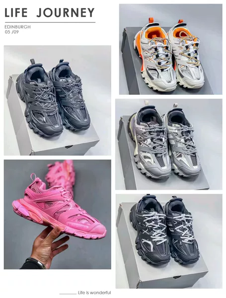 Paris third-generation track3.0 sneakers for men and women, dad shoes, couple's casual height-increasing sports shoes, thick-soled internal height-increasing shoes