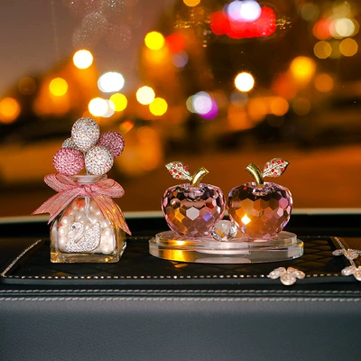 seat car men and women Car ornaments - pink-apple-diamond-pink-balloon-perfume-holder-large-five-petal-flower