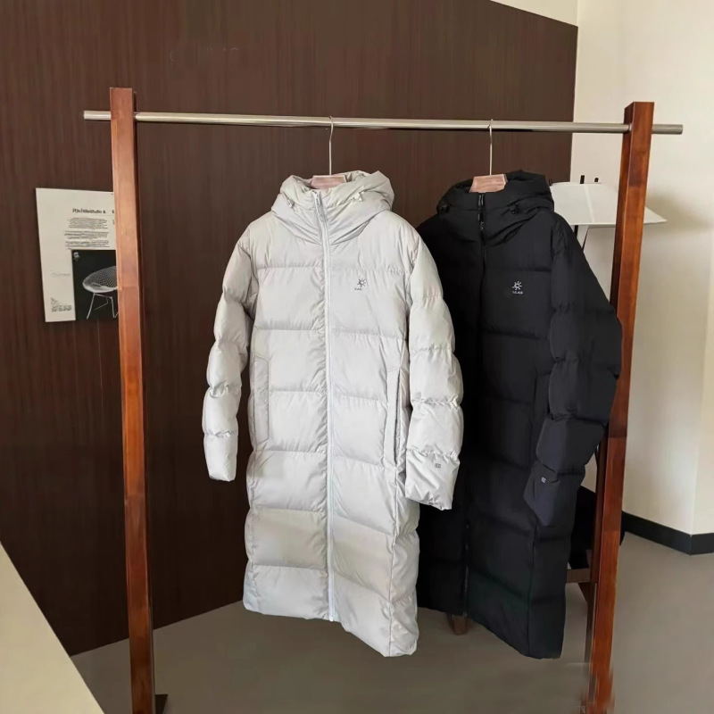 Kaiajiale Stone Outdoor Mountaineering Long down Jacket for Men and Women, Thickened for Warmth and Cold Resistance, Over-The-Knee 800 Fill Power Goose down Jacket