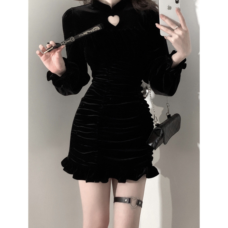 Base autumn demi-season retro evening dress
