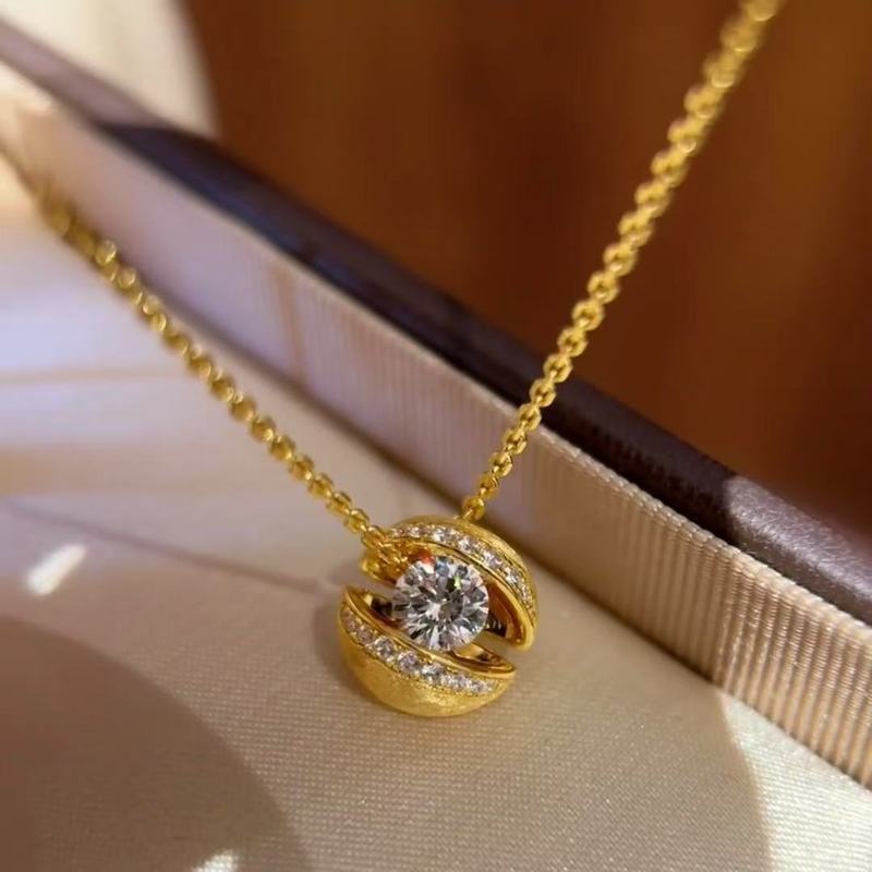 S925 スターリングシルバー中世スタイルブラッシュサスペンション惑星ネックレス女性のハイエンドの点滅絶妙なシルバーボールペンダント鎖骨チェーン|undefined
