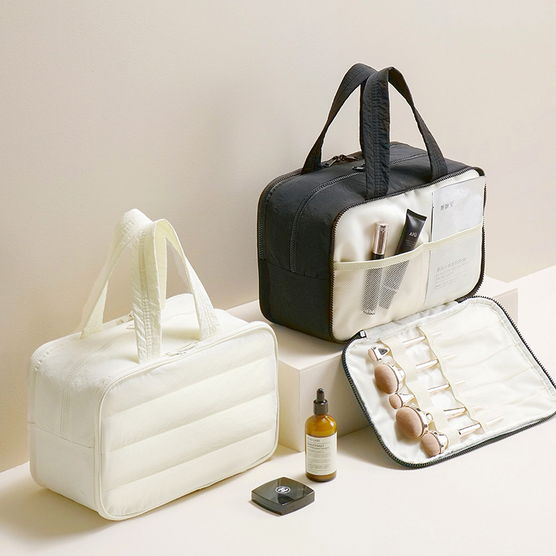 Bolsa de almacenamiento de viaje repelente al agua Taslan, bolsa de cosméticos portátil de gran capacidad, bolsa de almacenamiento de equipaje multifuncional y práctica