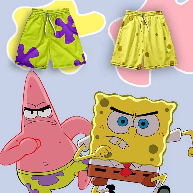 Новая звезда Spongebob те же шорты для мужчин и женщин летние повседневные брюки пара пляжные укороченные брюки