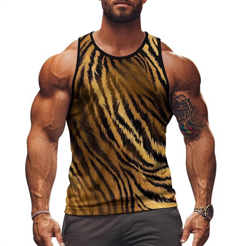 2026 Trendy Apparel, AliExpress Independent Site, Amazon Cross-Border New Style Funny Print Men's Sleeveless Sports Vest