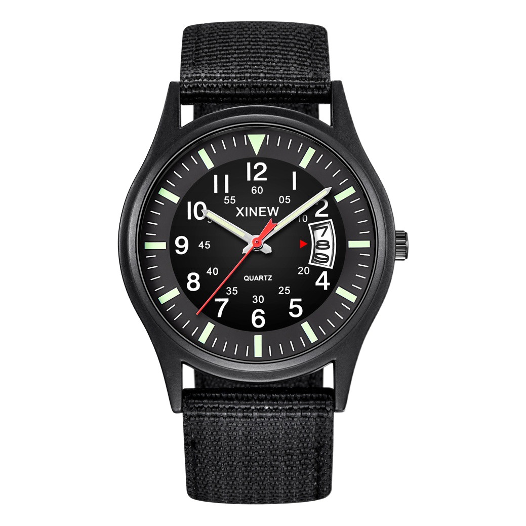 XINEW marca reloj de los hombres de moda correa de nylon reloj de comercio exterior nuevo calendario reloj de cuarzo reloj deportivo estudiante