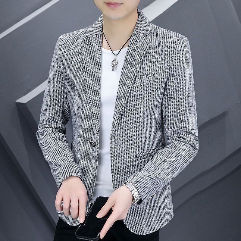 男士韩版修身型西服男春春秋帅气个性ins小西装潮流休闲百搭外套|undefined