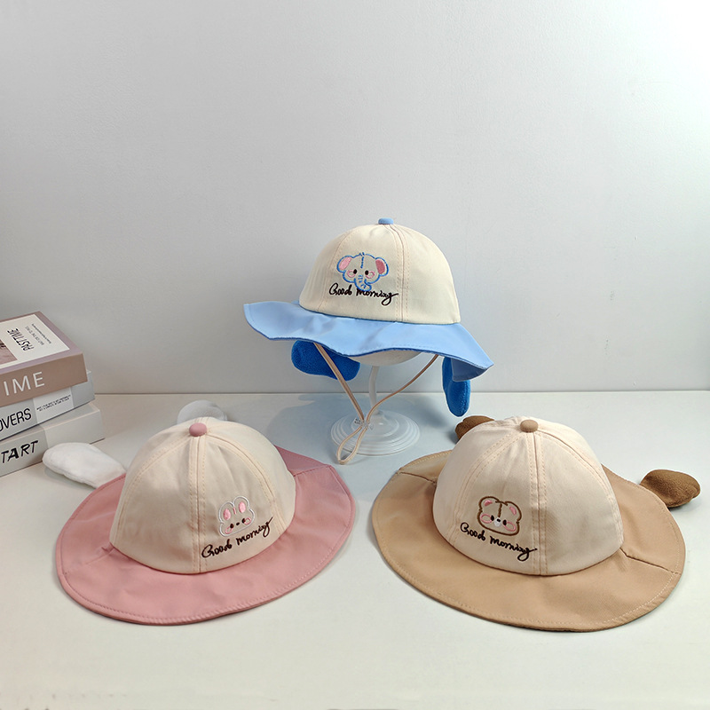 Sombrero de bebé primavera y otoño delgado sombrero de pescador para hombres y mujeres pequeños bebés adorables sombreros de cubeta de protección solar de verano