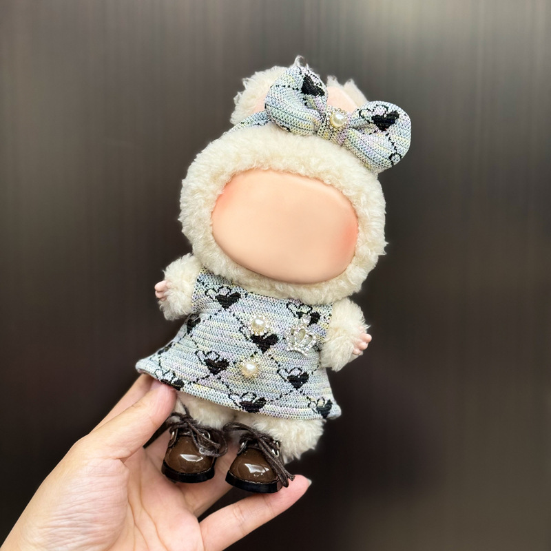 Ropa exclusiva para muñeco Labubu – prendas de peluche 17 cm, falda y traje para primera y segunda generación