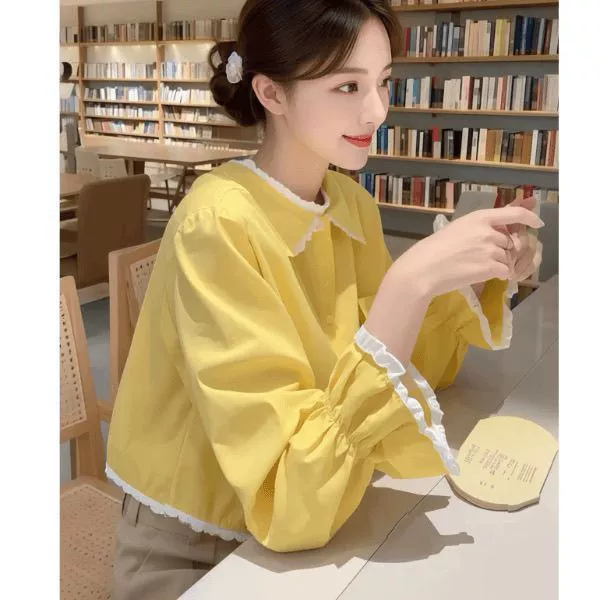 Уникальная и суперстильная модная рубашка с пышными рукавами и цветочным принтом для женщин, новинка весны 2025 года, повседневный женский топ